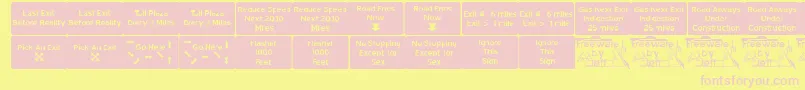 フォントRoad2nw – ピンクのフォント、黄色の背景