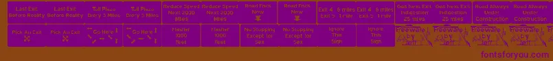 Road2nw Font – Purple Fonts on Brown Background