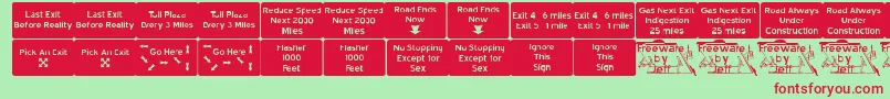 Road2nw Font – Red Fonts on Green Background