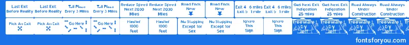 Road2nw Font – White Fonts on Blue Background