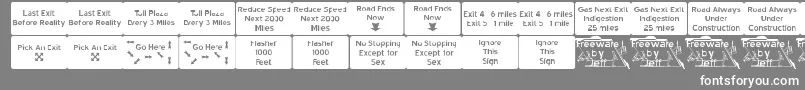Road2nw Font – White Fonts on Gray Background