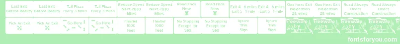 フォントRoad2nw – 緑の背景に白い文字