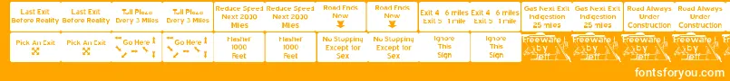 Road2nw Font – White Fonts on Orange Background