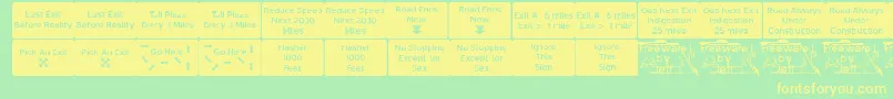 Road2nw Font – Yellow Fonts on Green Background