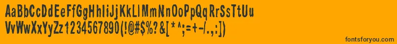 Raparperitaivas-Schriftart – Schwarze Schriften auf orangefarbenem Hintergrund