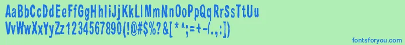 Raparperitaivas Font – Blue Fonts on Green Background