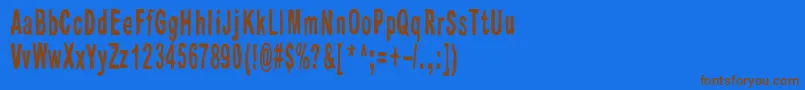 Raparperitaivas-Schriftart – Braune Schriften auf blauem Hintergrund