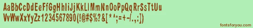 Raparperitaivas Font – Brown Fonts on Green Background