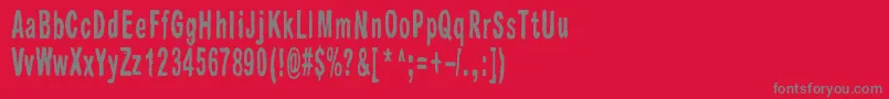 Raparperitaivas-Schriftart – Graue Schriften auf rotem Hintergrund