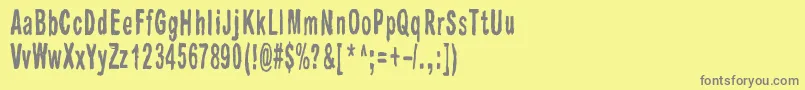 Raparperitaivas-Schriftart – Graue Schriften auf gelbem Hintergrund