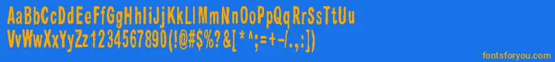 Raparperitaivas-Schriftart – Orangefarbene Schriften auf blauem Hintergrund