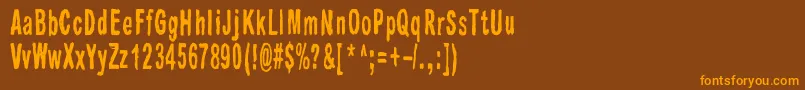 フォントRaparperitaivas – オレンジ色の文字が茶色の背景にあります。