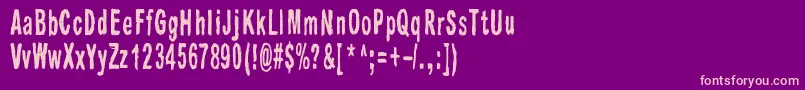 Raparperitaivas-fontti – vaaleanpunaiset fontit violetilla taustalla