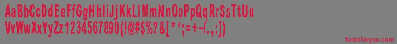 Raparperitaivas Font – Red Fonts on Gray Background