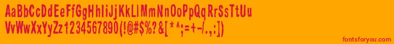 Raparperitaivas Font – Red Fonts on Orange Background