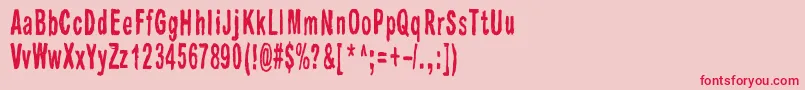 Raparperitaivas-Schriftart – Rote Schriften auf rosa Hintergrund