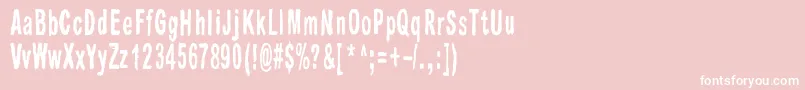 Weitere Informationen zur Raparperitaivas-Schriftart Raparperitaivas-Schriftart – Weiße Schriften auf rosa Hintergrund