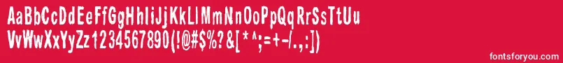 Шрифт Raparperitaivas – белые шрифты на красном фоне