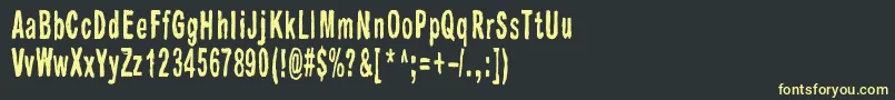フォントRaparperitaivas – 黒い背景に黄色の文字