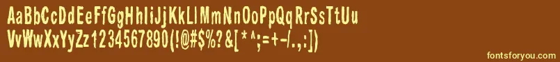 Raparperitaivas Font – Yellow Fonts on Brown Background