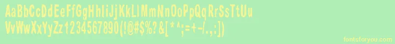 Raparperitaivas Font – Yellow Fonts on Green Background