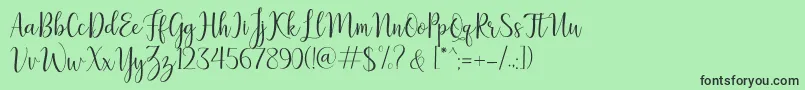 LillymaeRegular Font – Black Fonts on Green Background