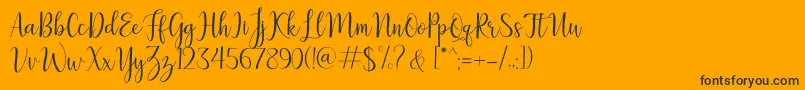 LillymaeRegular-Schriftart – Schwarze Schriften auf orangefarbenem Hintergrund