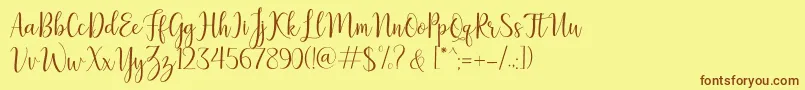 LillymaeRegular Font – Brown Fonts on Yellow Background