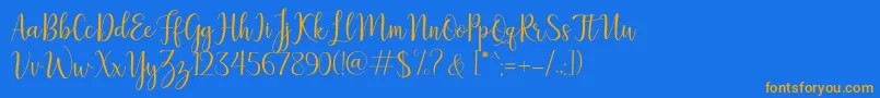 LillymaeRegular Font – Orange Fonts on Blue Background