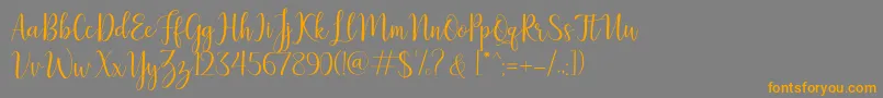 LillymaeRegular-Schriftart – Orangefarbene Schriften auf grauem Hintergrund