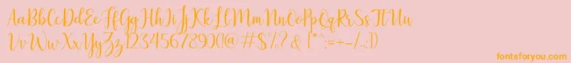 LillymaeRegular Font – Orange Fonts on Pink Background
