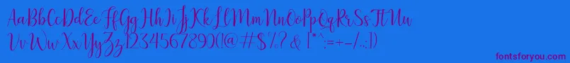 LillymaeRegular Font – Purple Fonts on Blue Background