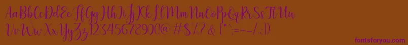 LillymaeRegular Font – Purple Fonts on Brown Background