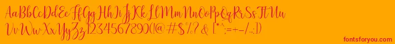 LillymaeRegular Font – Red Fonts on Orange Background