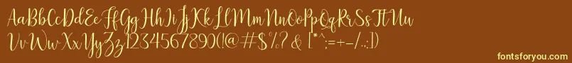 LillymaeRegular Font – Yellow Fonts on Brown Background