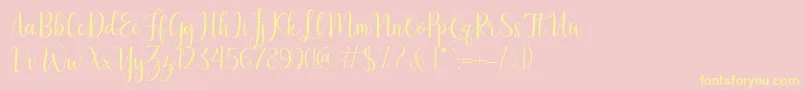 LillymaeRegular Font – Yellow Fonts on Pink Background