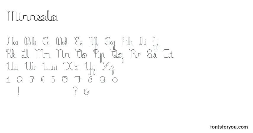 Schriftart Minneola – Alphabet, Zahlen, spezielle Symbole