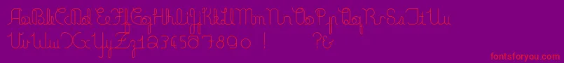 Minneola-Schriftart – Rote Schriften auf violettem Hintergrund