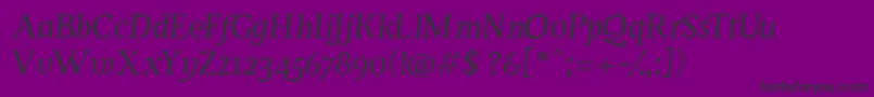 ServusTextDisplayItalic Font – Black Fonts on Purple Background