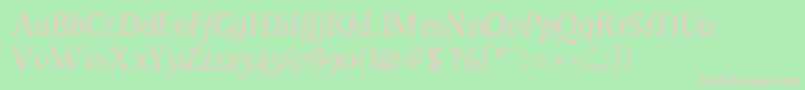 ServusTextDisplayItalic Font – Pink Fonts on Green Background