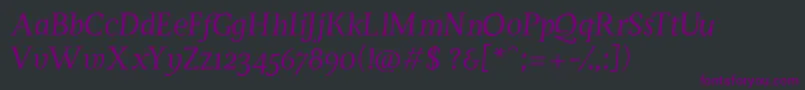 ServusTextDisplayItalic Font – Purple Fonts on Black Background
