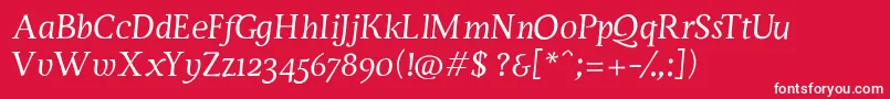 ServusTextDisplayItalic Font – White Fonts on Red Background