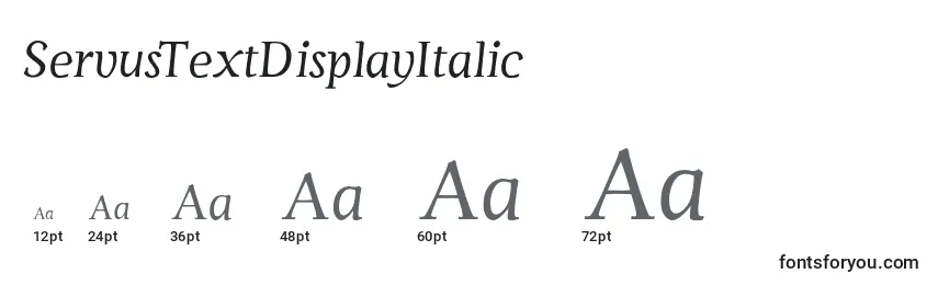 Размеры шрифта ServusTextDisplayItalic