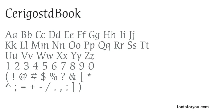 CerigostdBookフォント–アルファベット、数字、特殊文字