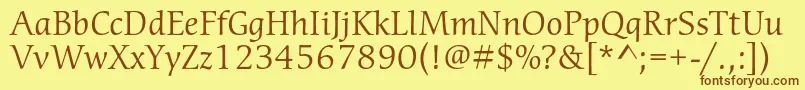 CerigostdBook Font – Brown Fonts on Yellow Background