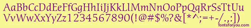 More about CerigostdBook Font CerigostdBook Font – Purple Fonts on Yellow Background