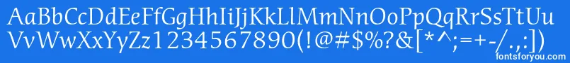 フォントCerigostdBook – 青い背景に白い文字