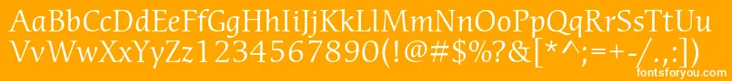 CerigostdBook-Schriftart – Weiße Schriften auf orangefarbenem Hintergrund
