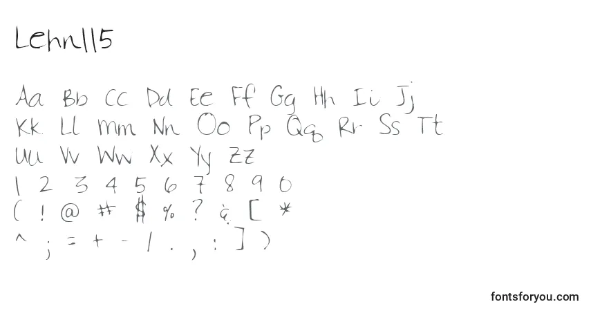 A fonte Lehn115 – alfabeto, números, caracteres especiais