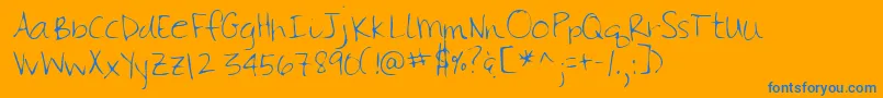 Lehn115 Font – Blue Fonts on Orange Background